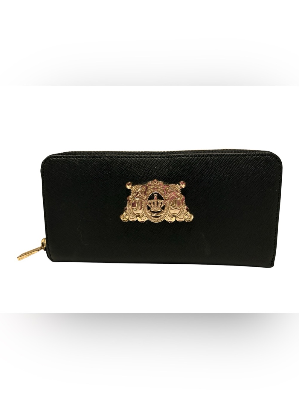Juicy Couture Black Faux Leather Zip-Around Wallet